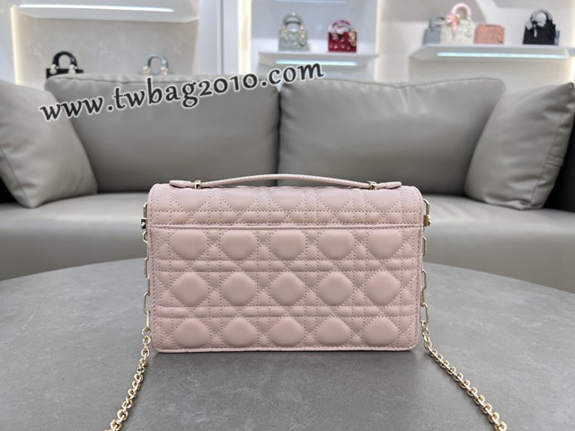 Dior专柜2024新款迪奥高仿原单黑色漆皮革藤格纹Miss肩背斜挎手提包 djfk1326